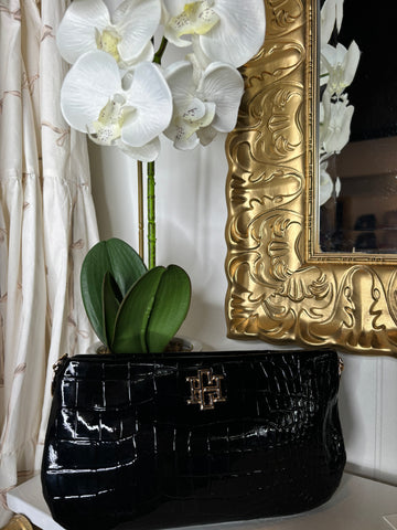 Black Patent Caroline Hill Handbag