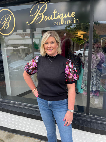 Black Sequin Top