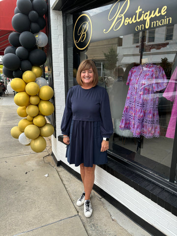 Navy Dress With Ties