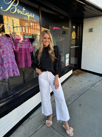 Black Bow Date Night Blouse