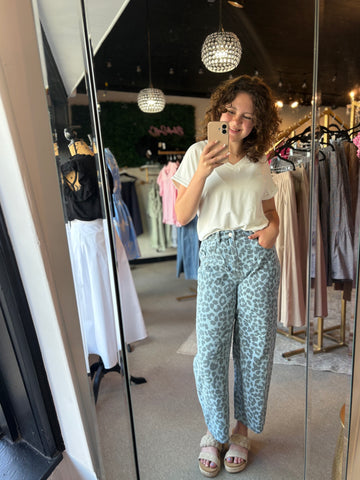 Leopard Denim Jeans