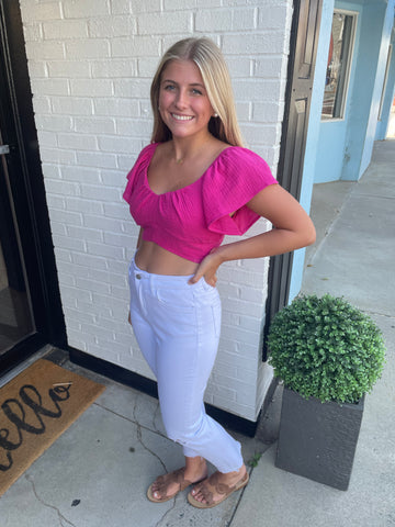 Magenta Crop Top