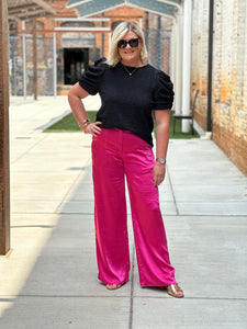 Silk Fuchsia Pants