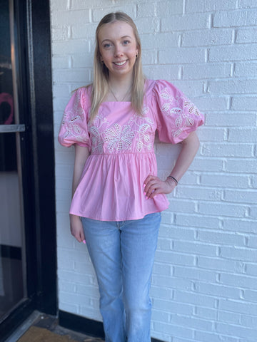 Pink Peplum Top