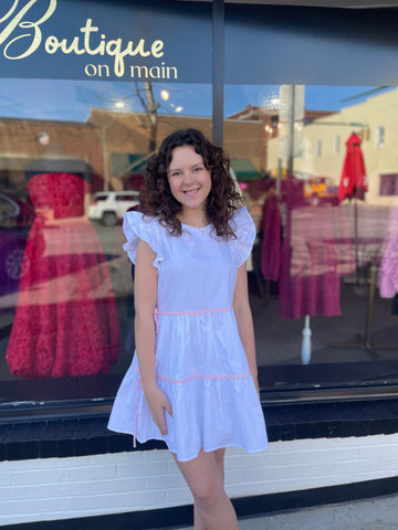 White And Pink Bow Dress