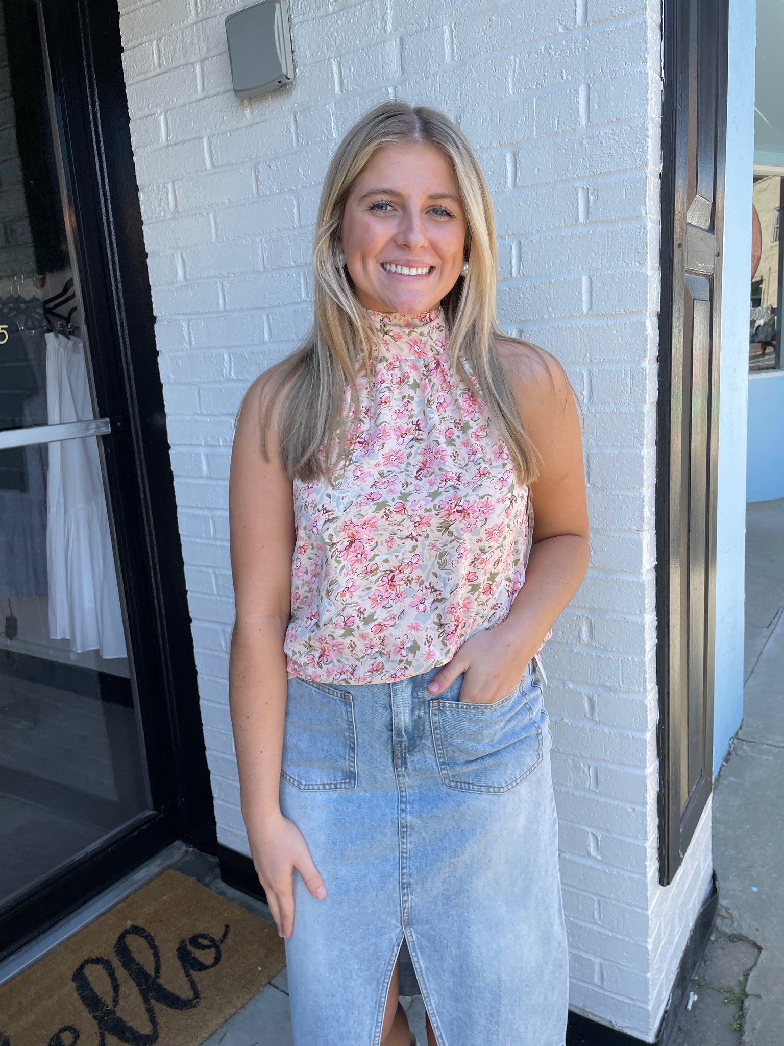 Floral Tie Blouse
