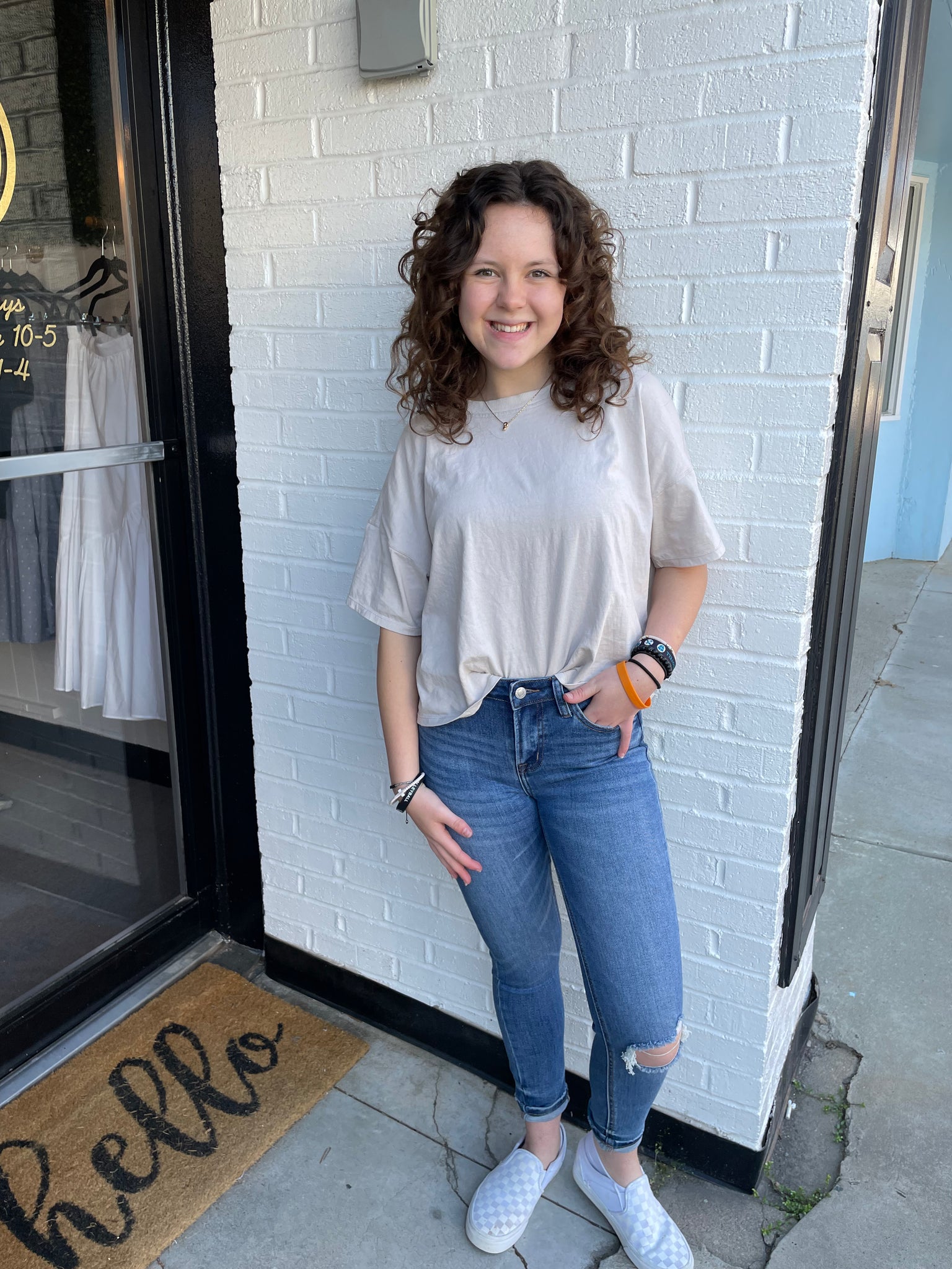 Amber Vervet Skinny Jeans Light Rip