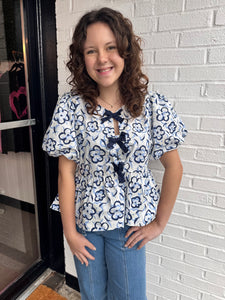 Blue Floral Top