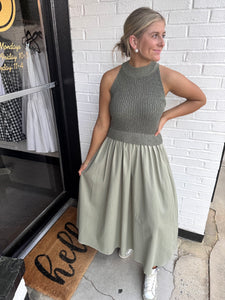 Olive Knit Maxi