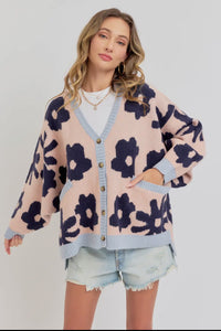 Blush Navy Cardigan