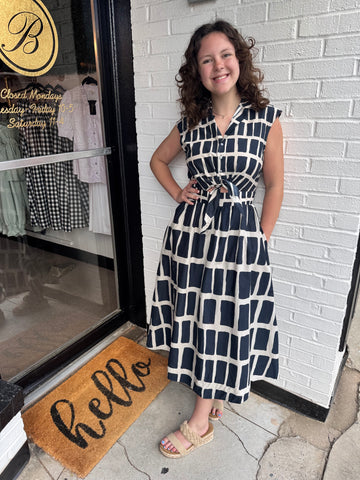 Navy Block Maxi