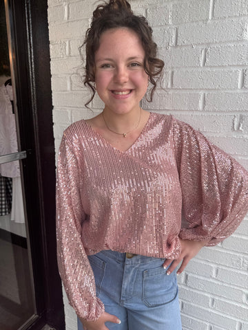 Baby Pink Sparkly Top