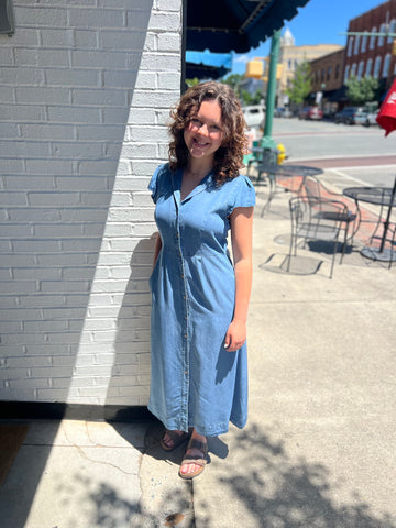 Button Down Denim Dress