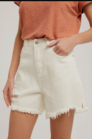 White Denim Shorts