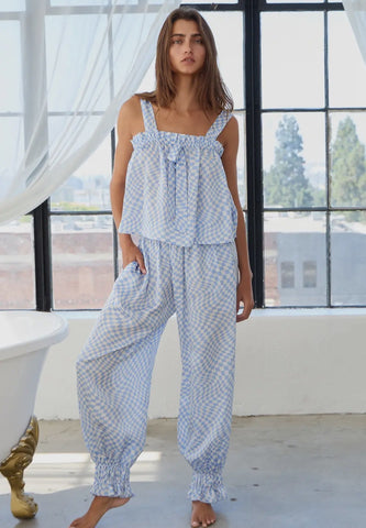 Blue Check Pj Set